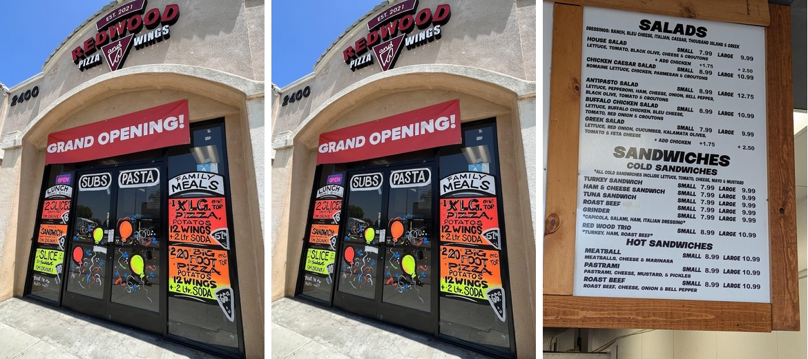 Redwood Pizza and Wings Menu